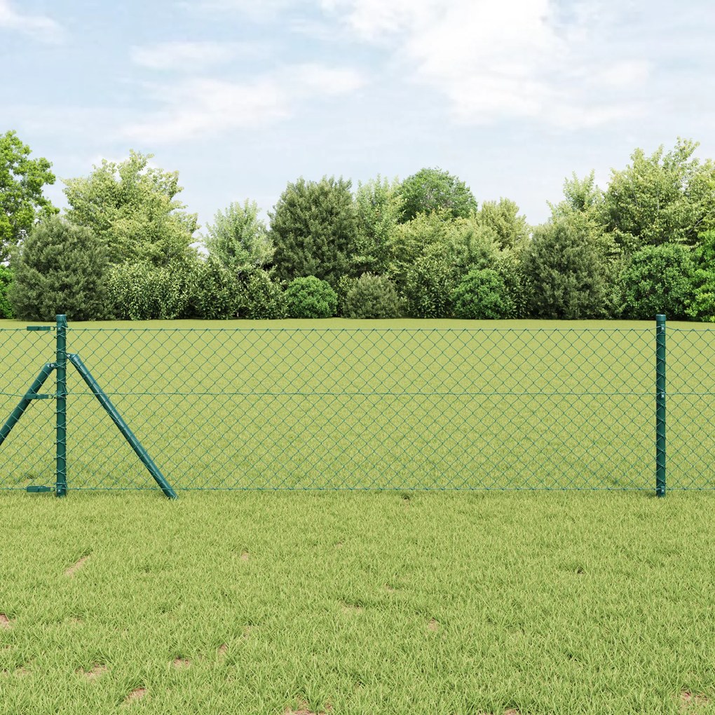 vidaXL Cerca de Cadeia Verde 0.6x10 m Aço