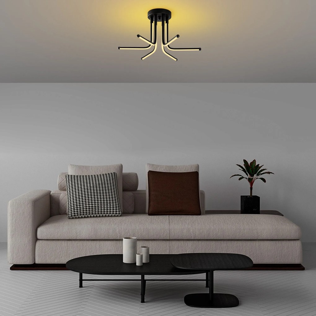 Chandelier Leddaisy – Preto – 55x25x55 cm