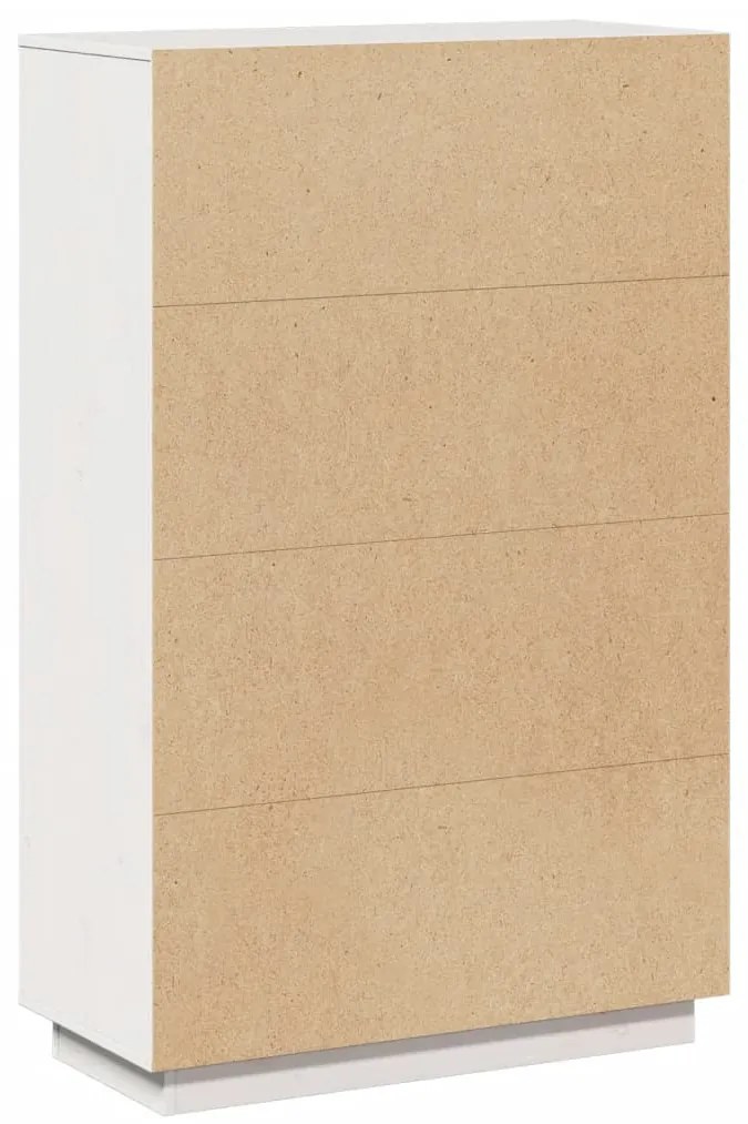 Aparador alto74x35x117 cm pinho maciço branco