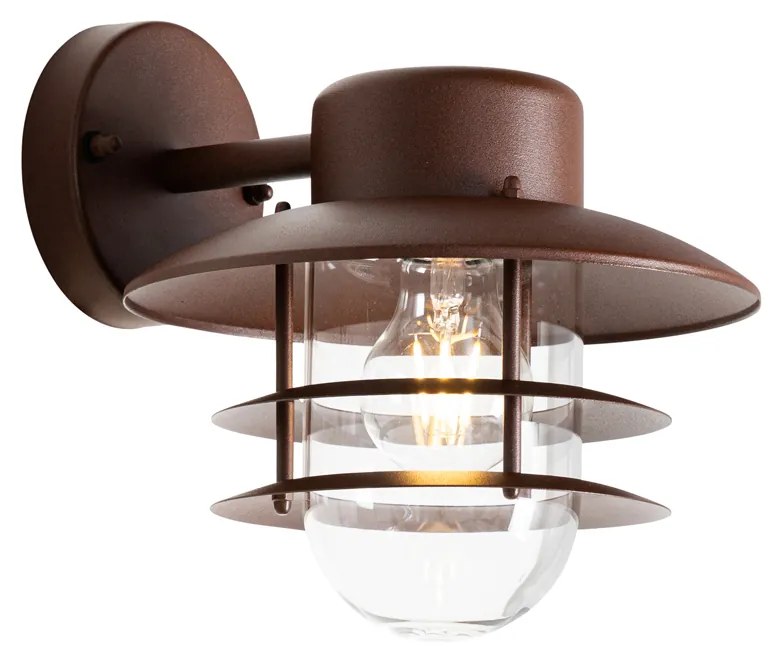 Candeeiro de parede industrial castanho enferrujado IP44 - Shell