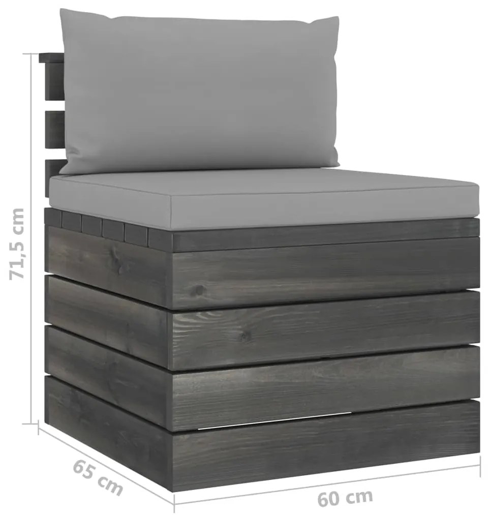 2 pcs conjunto lounge de paletes com almofadões pinho maciço