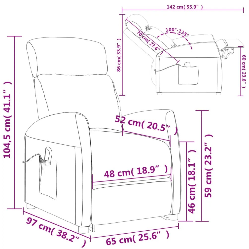 Poltrona elevatória tecido cor creme