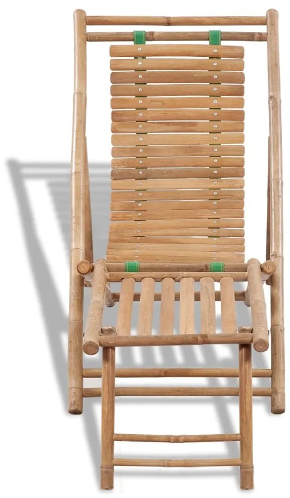 Espreguiçadeira de exterior com apoios de pé bambu