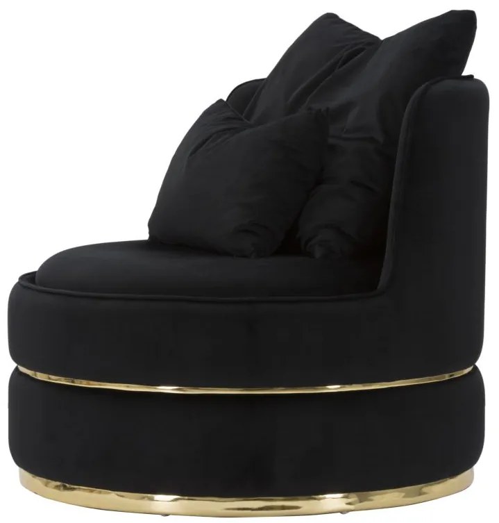 POLTRONA PARIS Ø 84X72 CM PRETO E DOURADO