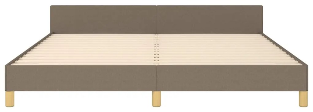 Cama sem colchão 160x200 cm tecido castanho-acinzentado