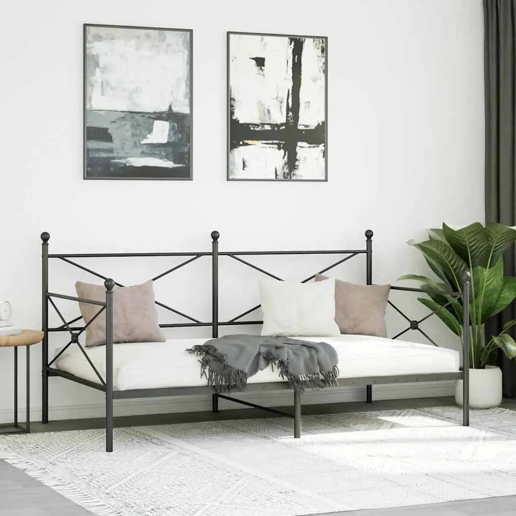 Cama de Dia sem Colchão 100x200 cm aço preto
