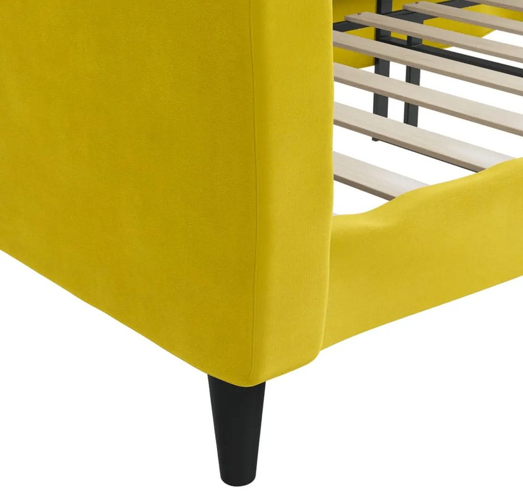 Sofá-cama 100x200 cm veludo amarelo