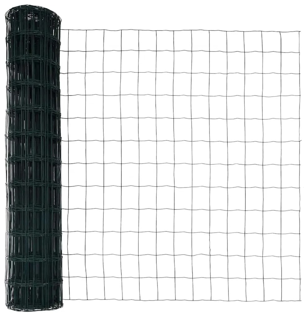 Cerca Euro com 7 postes 1.4x10m em aço galvanizado verde