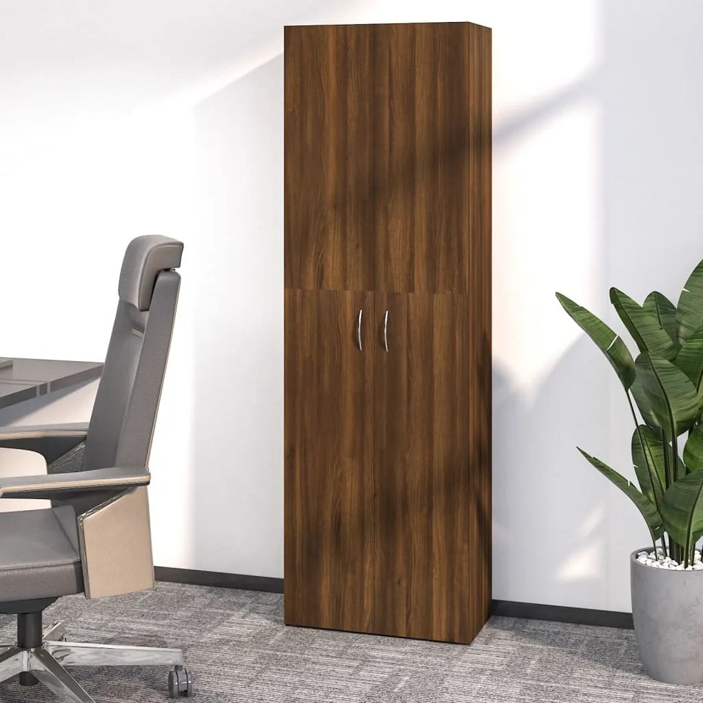 Armário escritório 60x32x190cm derivado madeira carvalho cast.