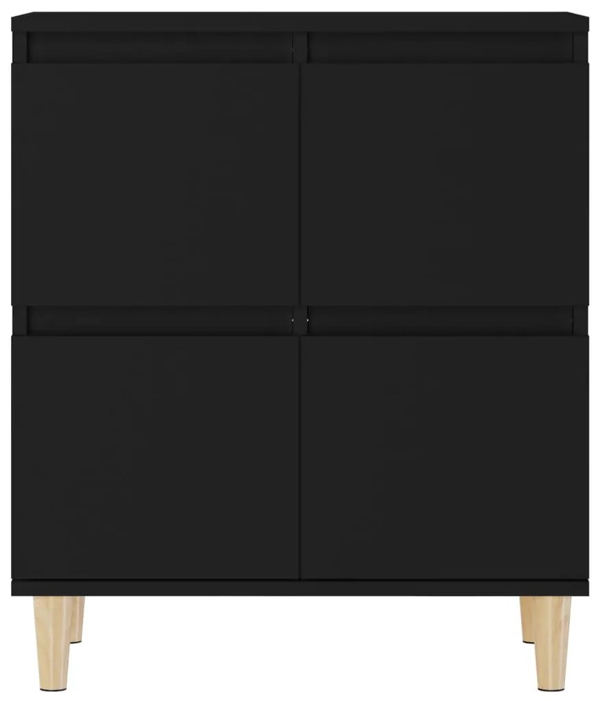 Aparadores 2 pcs 60x35x70 cm derivados de madeira preto