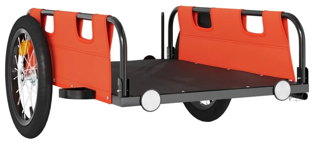 Reboque de bicicleta tecido oxford/ferro laranja