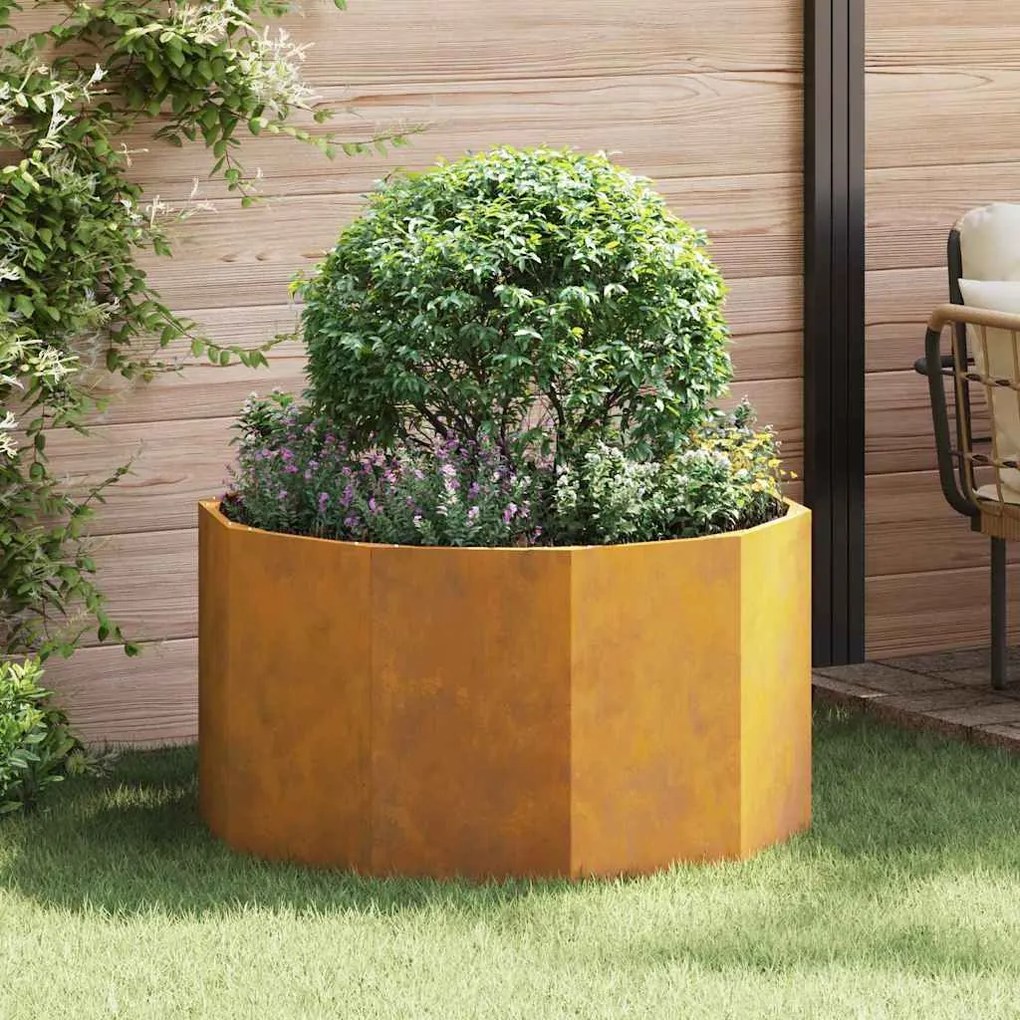 vidaXL Floreira Ferro Enferrujado 90 x 90 x 50 cm