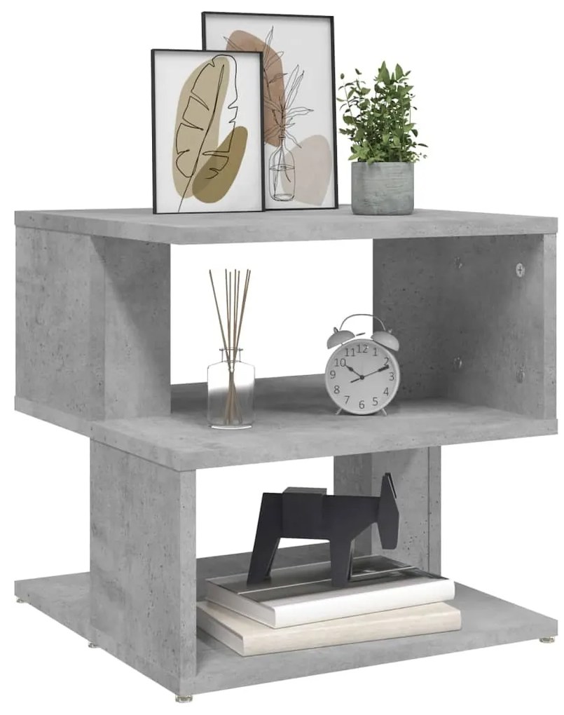 Mesa de apoio 40x40x40 cm derivados de madeira cinzento cimento