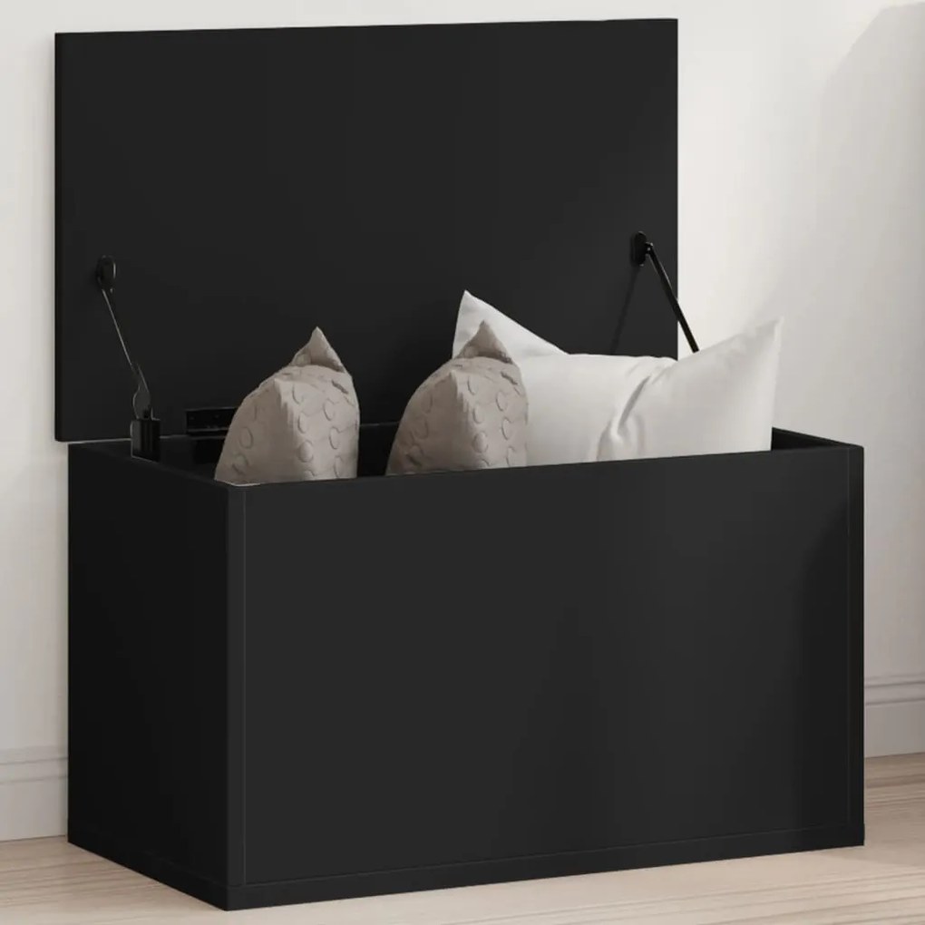 Caixa de arrumação 60x35x35 cm derivados de madeira preto
