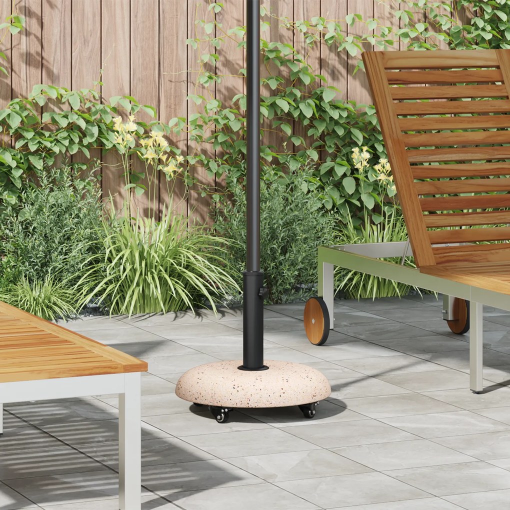 vidaXL Base de Parasol com Rodas para Postes de 37/42/52/58mm em Betão Amarelo