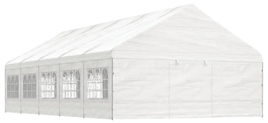 Gazebo com telhado 11,15x5,88x3,75 m polietileno branco