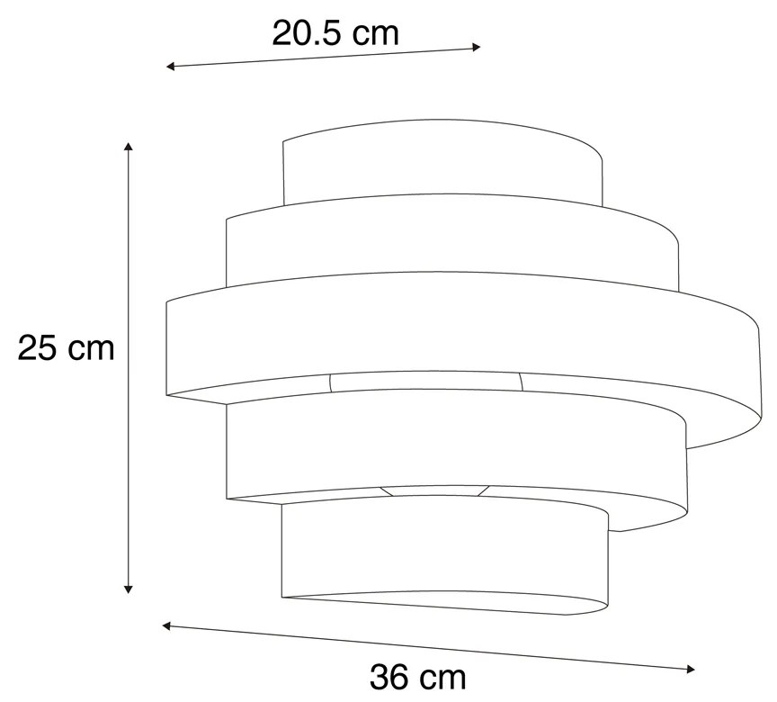 Candeeiro de parede moderno bronze incluindo LED com 3 níveis de regulação - Lines Moderno