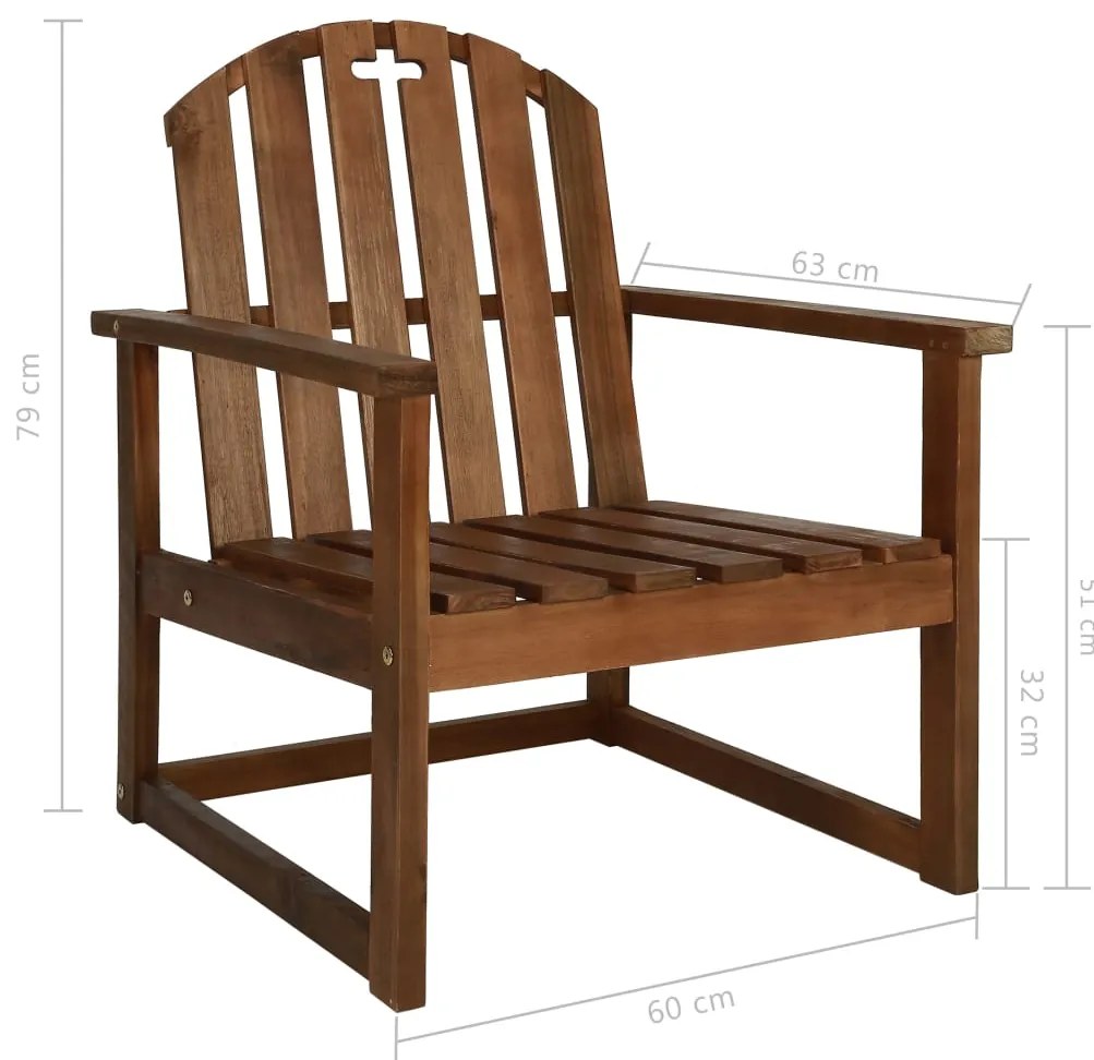 Cadeiras de jardim 2 pcs madeira de acácia maciça