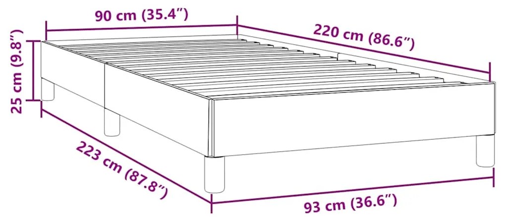 Estrutura de cama sem colchão 90x220 cm veludo verde-escuro
