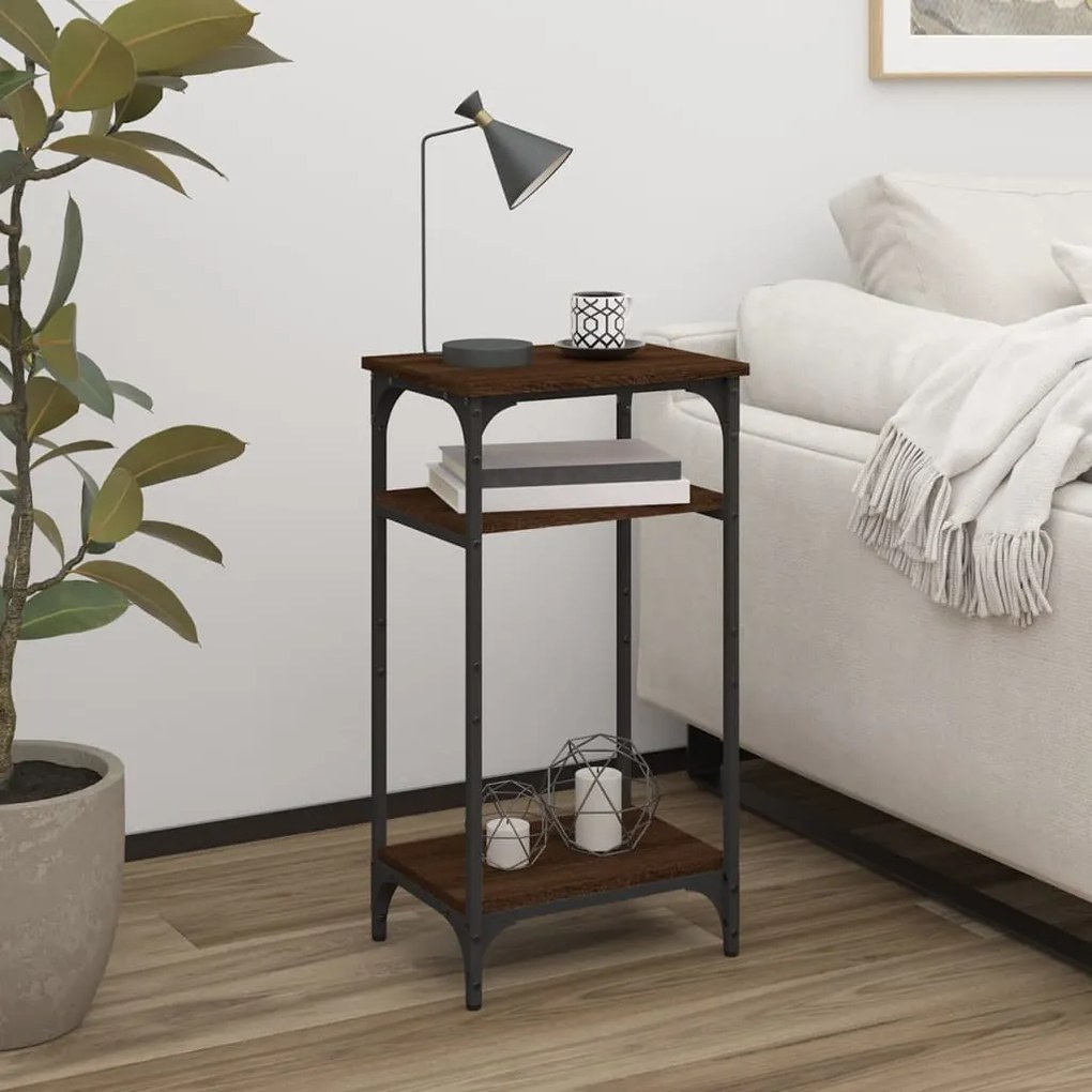 825801 vidaXL Mesa de apoio 40x30x75 cm derivados madeira carvalho castanho