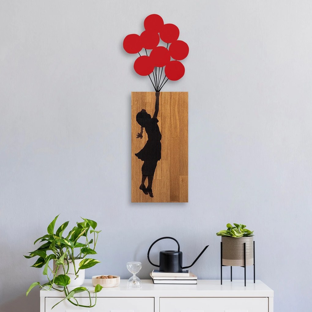 Acessório Decorativo de Parede Ma-368 – Nogueira e Preto – 70 x 62 cm