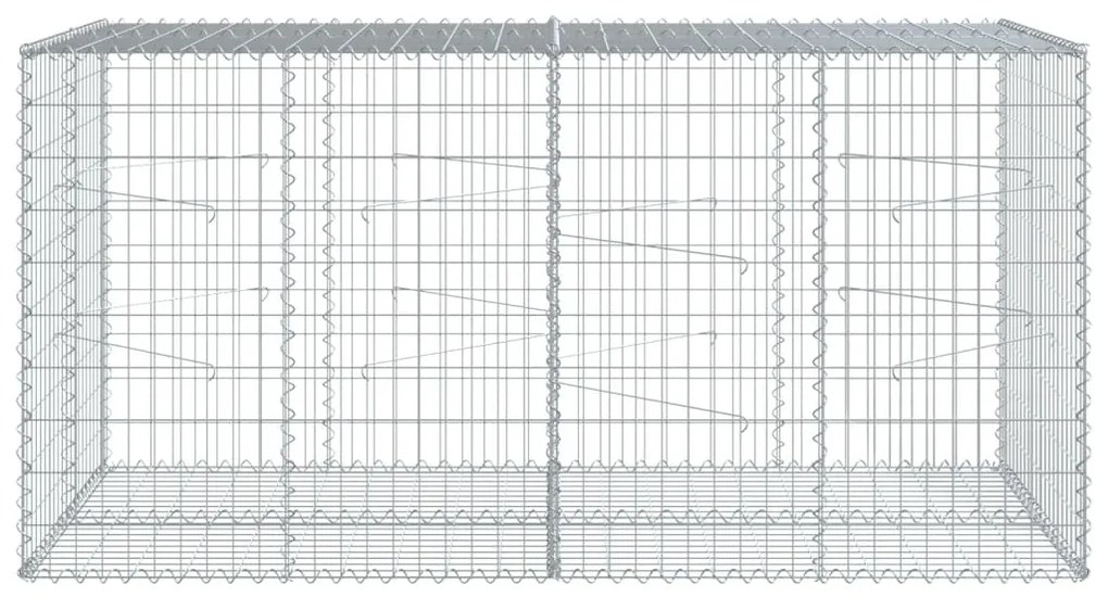 Cesto gabião com cobertura 200x100x100 cm ferro galvanizado