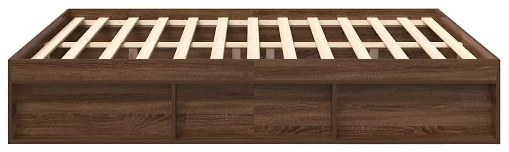 Estrutura de cama super king size 180x200 cm carvalho castanho