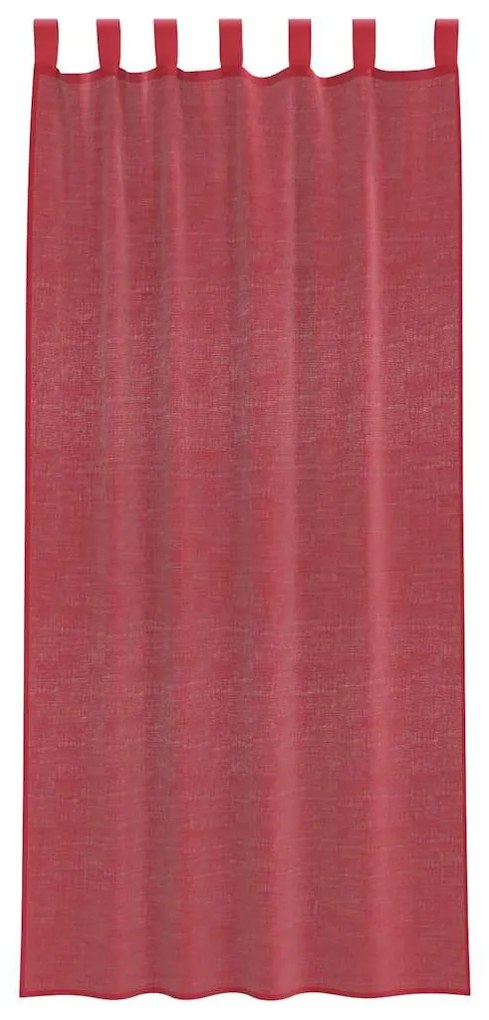 Cortinas de voile com laços 2 pcs vermelho tinto 140x245 cm