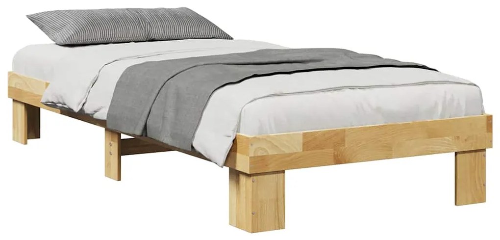Estrutura de cama sem colchão 90x190 cm Carvalho de maciça