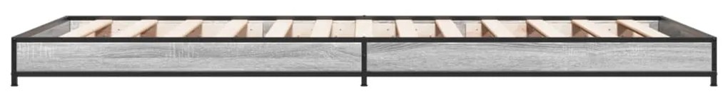 Estrutura cama 100x200 cm derivados madeira/metal cinza sonoma