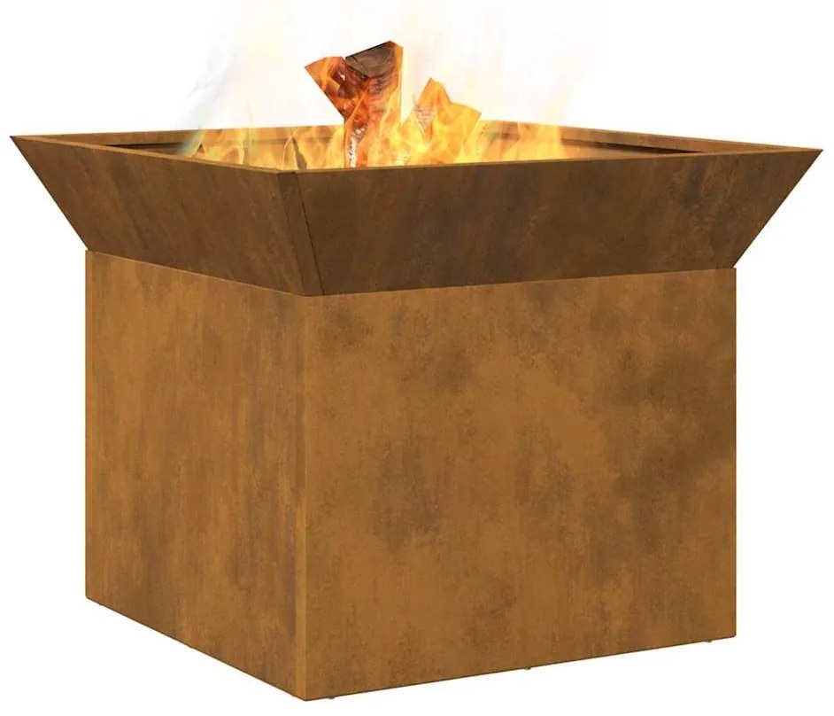 Fire Pit Ferro Enferrujado 50 x 50 x 40 cm Aço corten