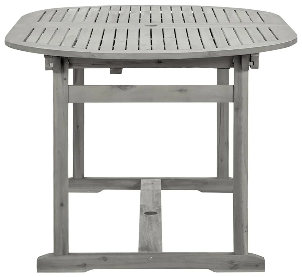 Mesa de jantar p/ jardim (160-240)x100x75 cm acácia maciça