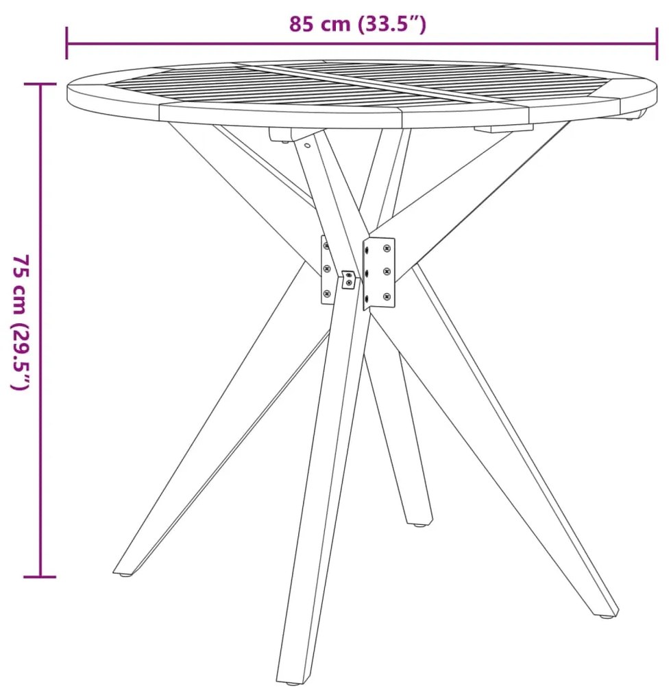 3 pcs conjunto de jantar para jardim madeira de acácia maciça