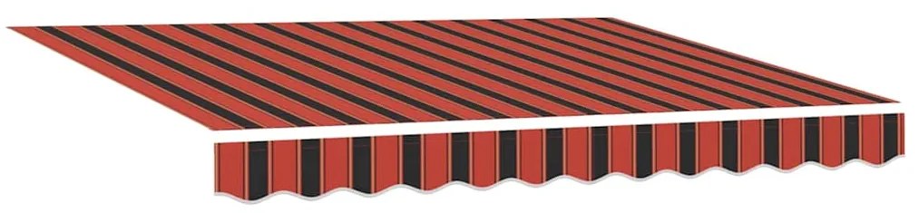 Toldo Retrátil Riscas Manual Laranja e Marrom 350 x 250 cm tecido