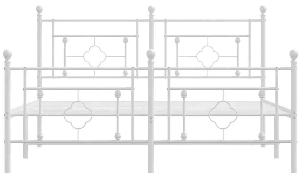 Estrutura de cama com cabeceira e pés 150x200 cm metal branco