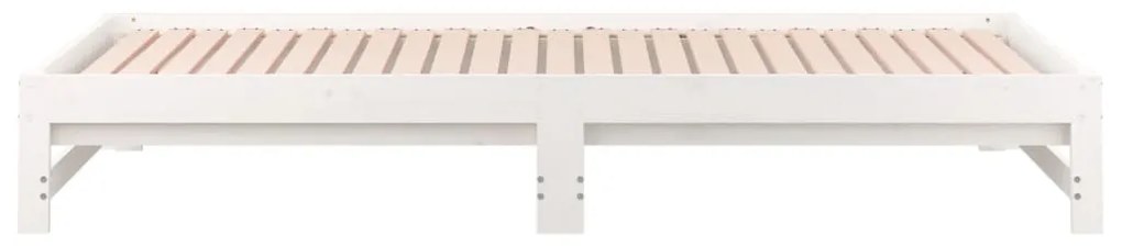 Estrutura sofá-cama de puxar 2x(90x190) cm pinho maciço branco