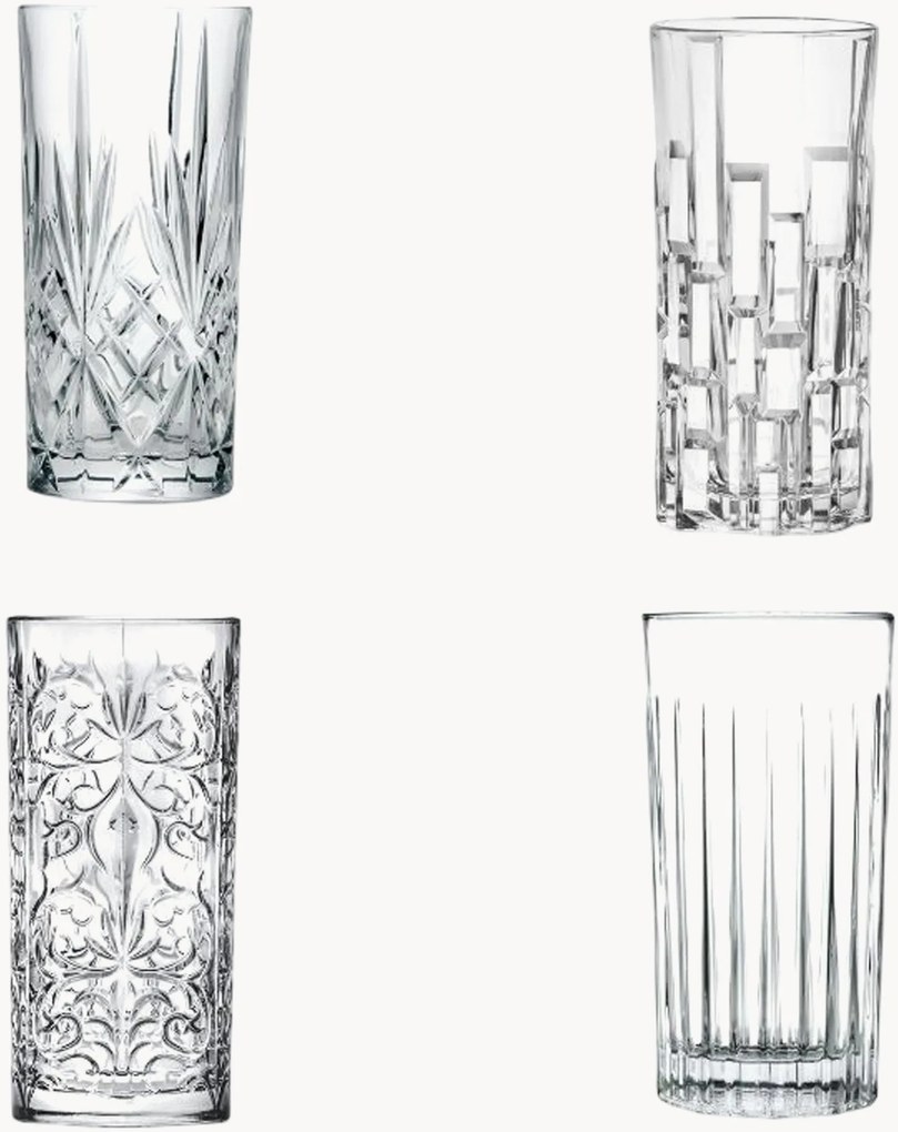 Copos altos em cristal Mixology, conjunto de 4