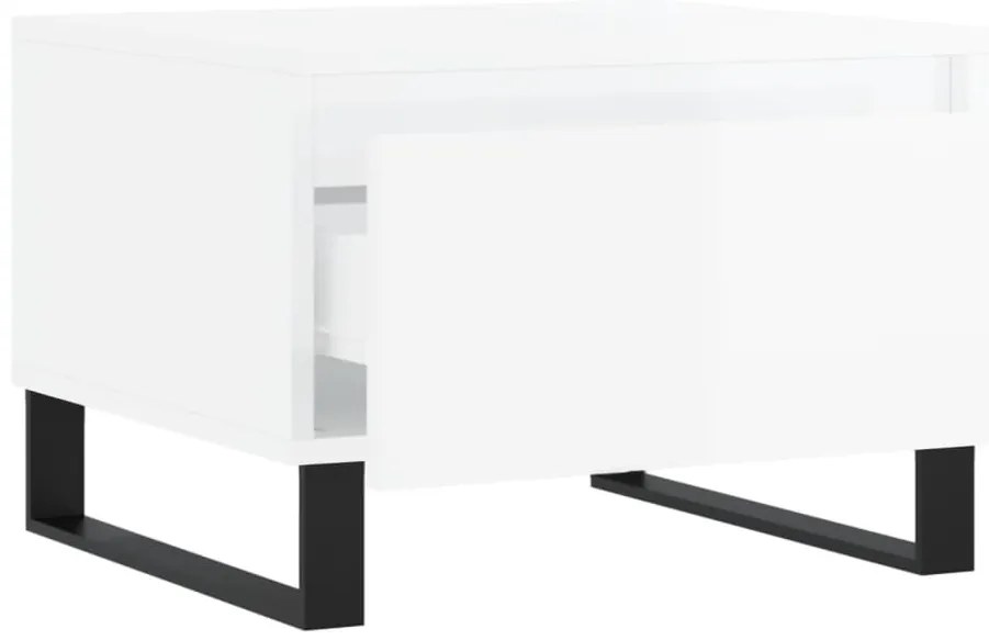 Mesas de centro 2pcs 50x46x35cm deriv. madeira branco brilhante