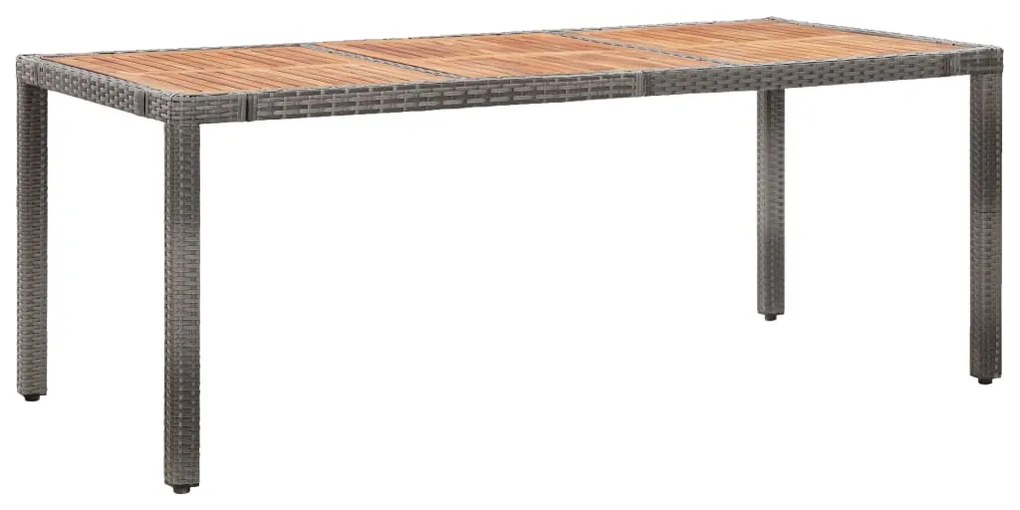 9 pcs conjunto jantar exterior c/ almofadões vime PE cinzento
