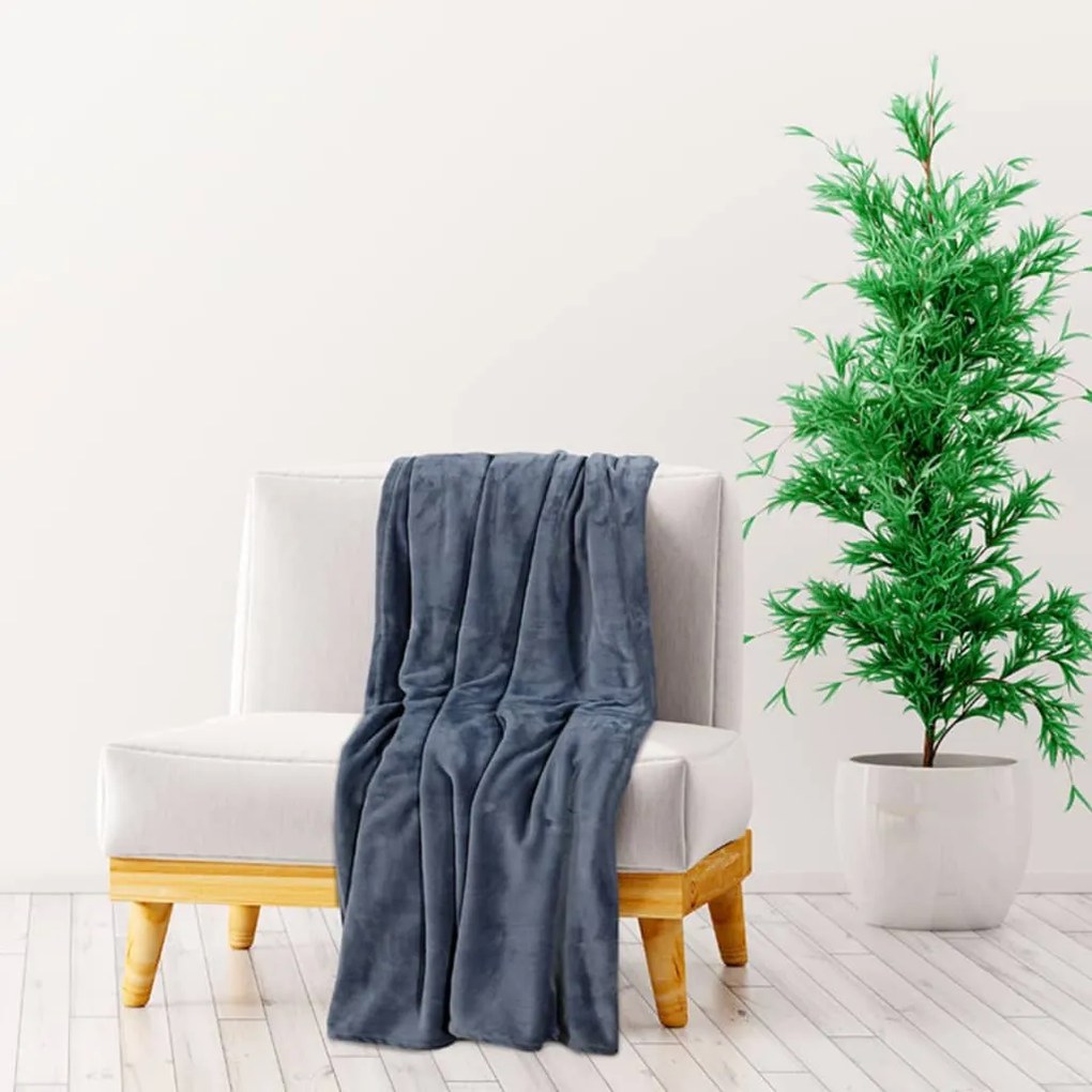 vidaXL Manta 130x170 cm poliéster cinzento