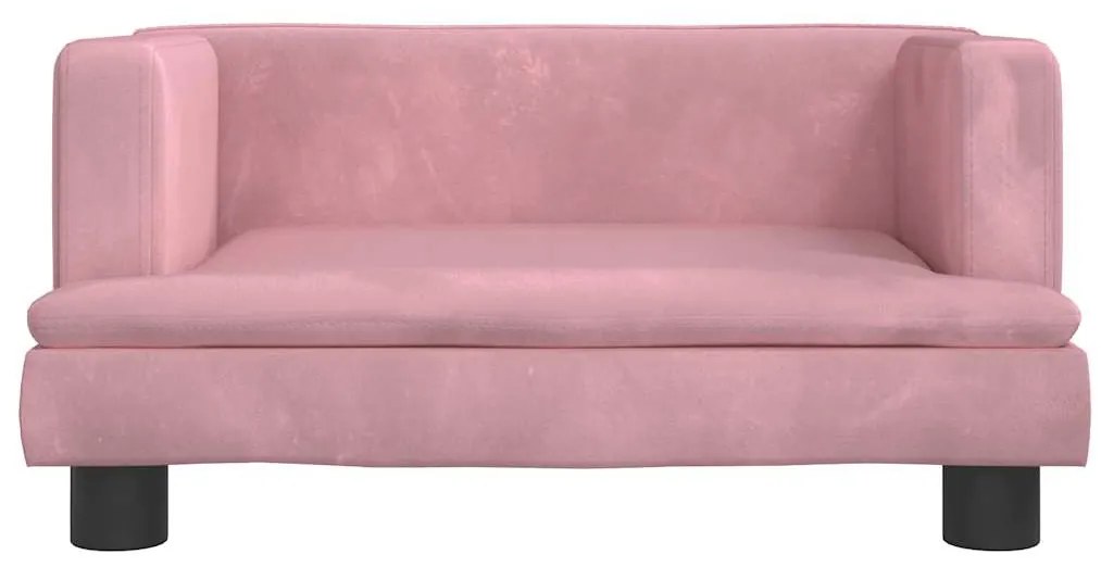 Cama para cães 60x40x30 cm veludo rosa