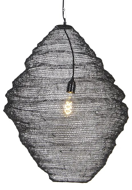Candeeiro de suspensão oriental preto 60cm - Nidum Oriental