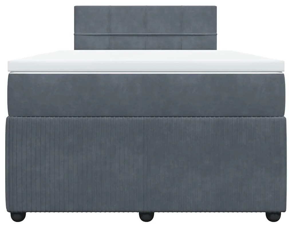 Cama boxspring com colchão 120x200 cm veludo cinzento-escuro