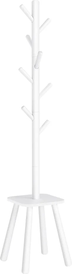 Cabideiro com 8 ganchos e prateleira 33,6 x 33,6 x 175,8 cm Branco