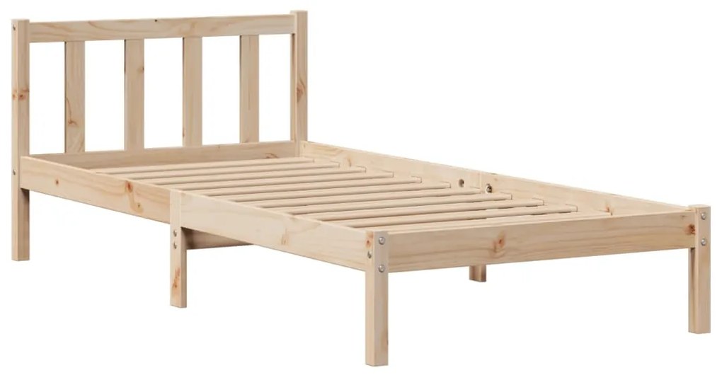 Cama com estante sem colchão 75x190 cm pinho maciço