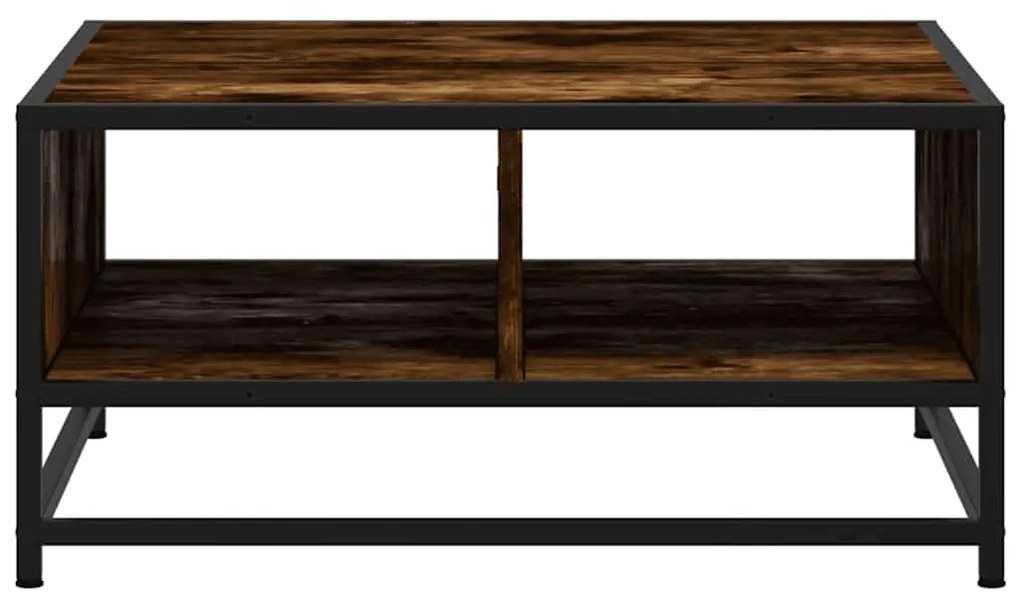 Mesa de centro derivados de madeira e metal carvalho fumado