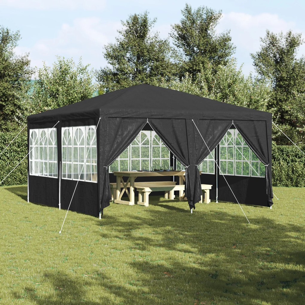 vidaXL Tenda para Festa com 8 Laterais Antracite 4x4 m PE