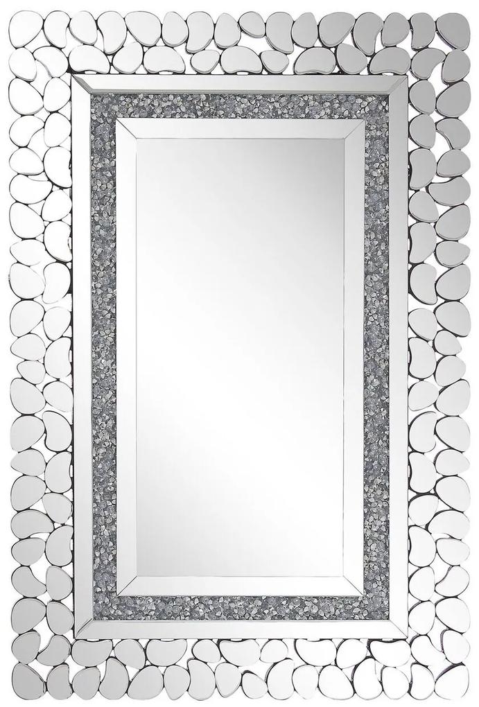 Espelho de parede prateado 60 x 90 cm PABU Beliani