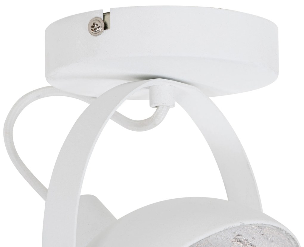 Luminária de teto industrial branca com prata 15 cm ajustável - Magnax