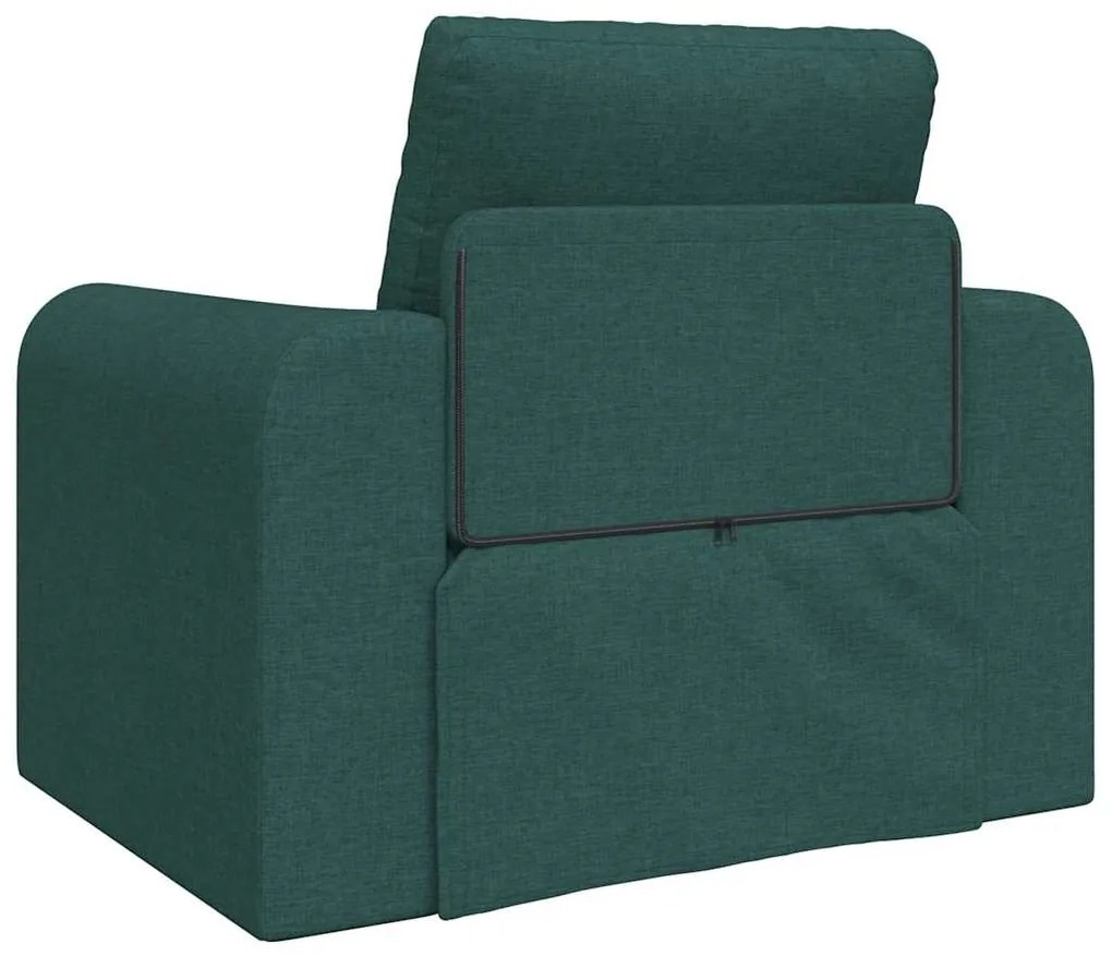 Sofá Cama de Chão 2-em-1 Verde Escuro 98x71x83 cm Tecido